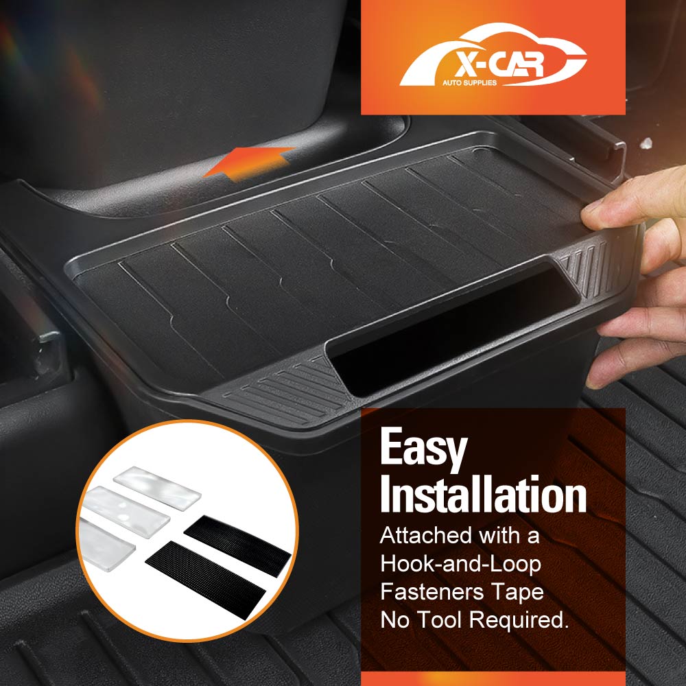 Tesla Model Y Rear Seat Center Organizer Backseat Storage Box with Lid Interior Accessories 2022-2025