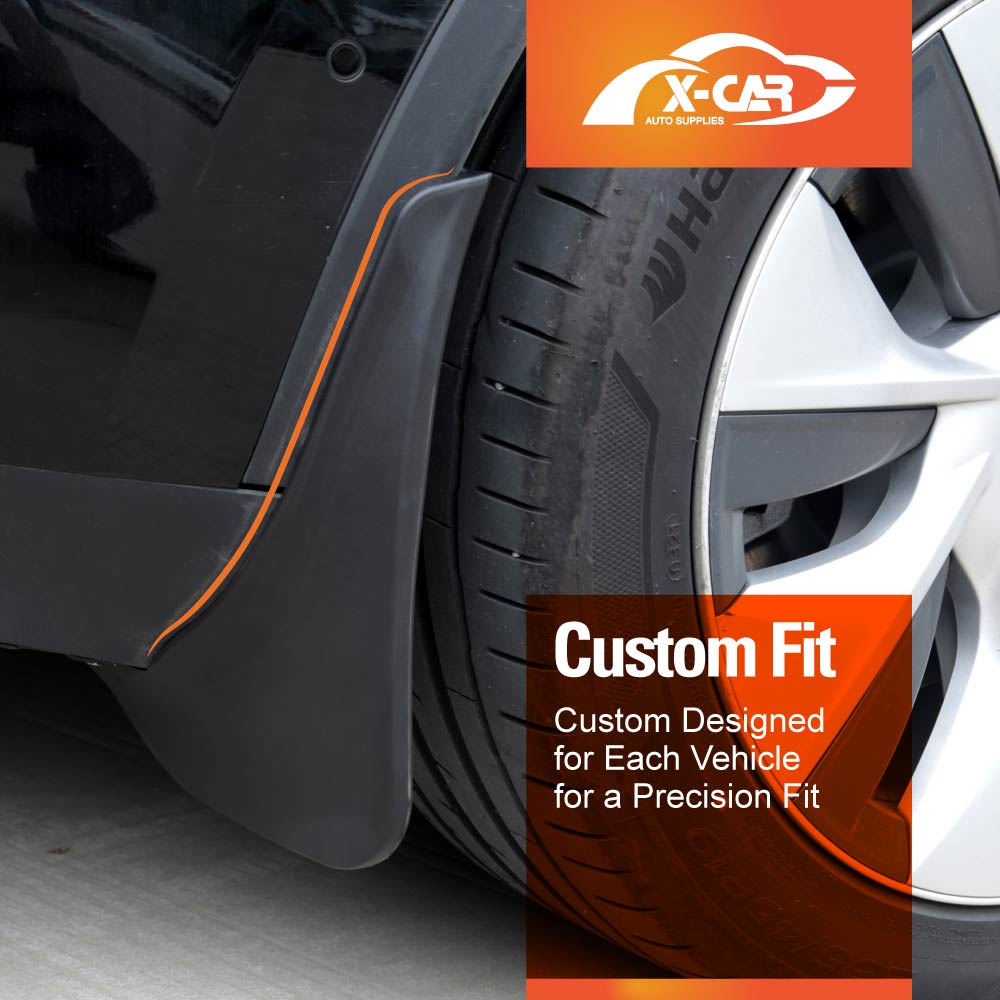 Tesla Model Y 2022-2025 Mud Flaps Splash Guards Mudguard Fender Front and Rear Set of 4 - Medium Edge PP Version