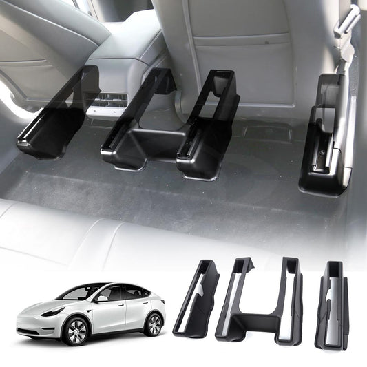 Tesla Model Y 2022-2025 Front Rear Under Seat Slide Rail Track Guards Pad Full Cover Protector Anti-Kick Corner Protection Case