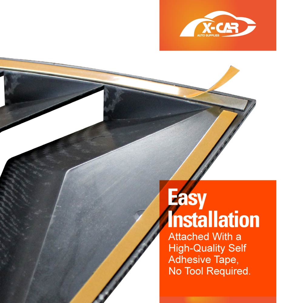 Tesla Model Y 2022-2025 Carbon Fiber Style Rear Side Port Window Louvers Air Vent Scoop Louver Cover Trim Sun Shade
