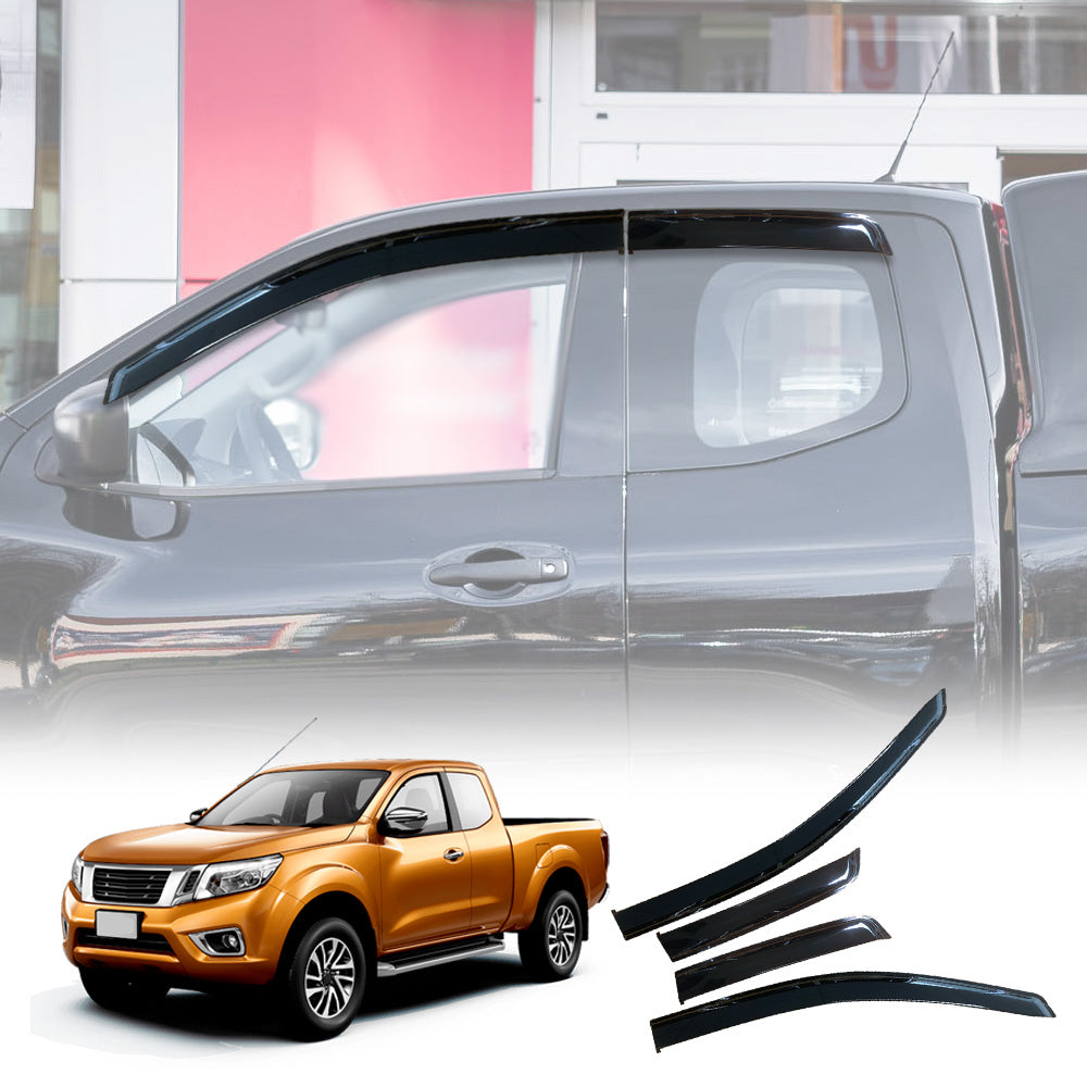 Weathershields for Nissan Navara King Cab D23 NP300 2015-2025 Car Weather Shields Wind Deflectors Window Sun Visor 4-Piece Set