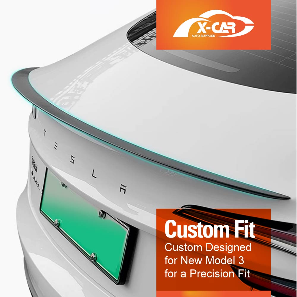 Carbon Fiber Style Spoiler for Tesla Model 3 Highland 2023-2025 Rear Trunk Wing Lip Tail Performance Style