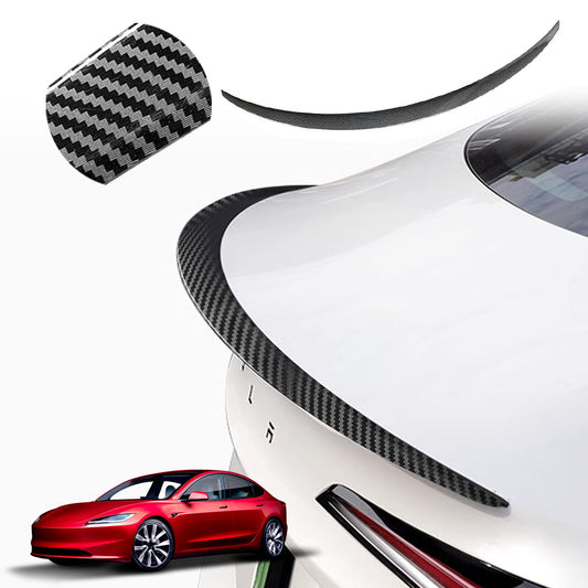 Carbon Fiber Style Spoiler for Tesla Model 3 Highland 2023-2025 Rear Trunk Wing Lip Tail Performance Style