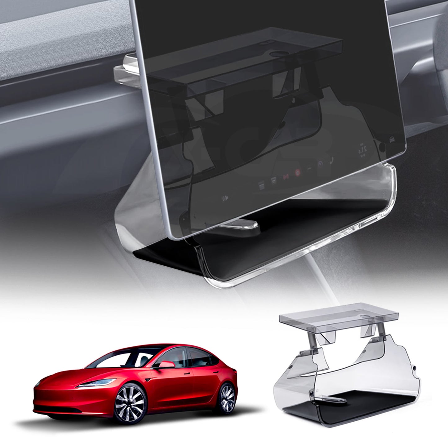 Center Console Screen Organizer Tray for Tesla Model 3 Highland 2023-2025 Magnetic Storage Box Dashboard Holder