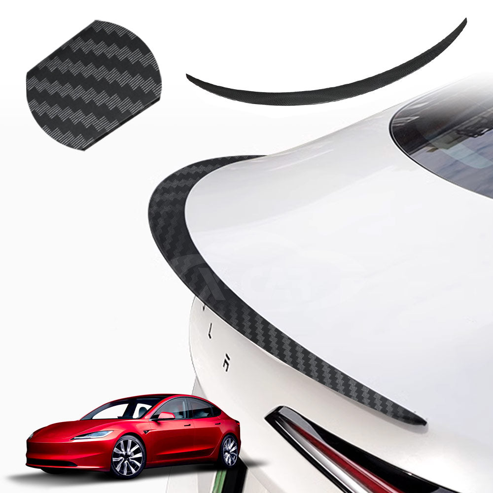 Matt Carbon Fiber Style Spoiler for Tesla Model 3 Highland 2023-2025 Rear Trunk Wing Lip Tail Performance Style