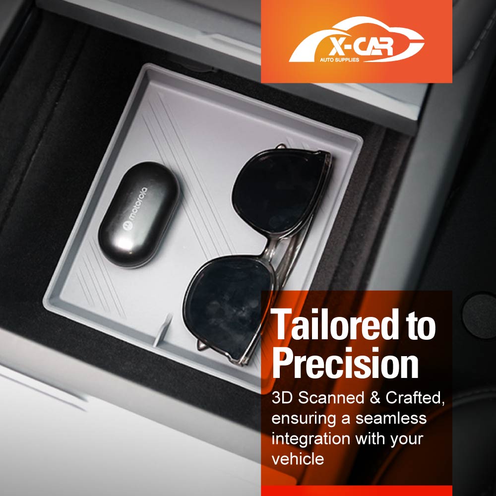 Grey Soft Silicone Organizer Pad Set for Tesla Model 3 Highland 2023-2025 Center Console Armrest Storage Cup Holder Coaster Non-Slip Mat