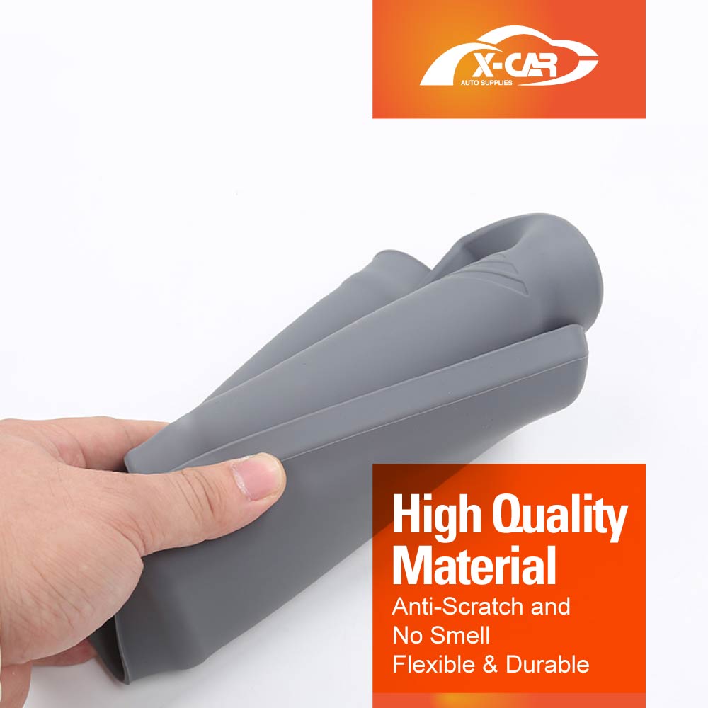 Center Console Organizer Mat for Tesla Model 3 Highland 2023-2025 Grey Soft Silicone Non-Slip Pad