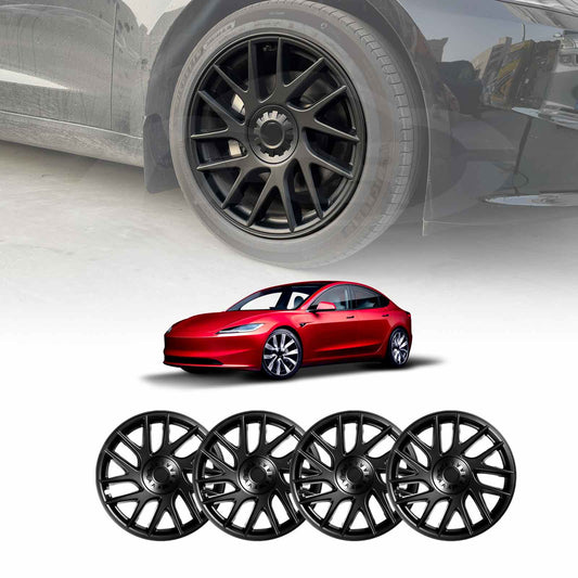 Tesla Model 3 Highland 2023-2025 Wheel Protector Cover Caps 18 Inch Rim Hubcap Hub Cap Matt Black Set of 4