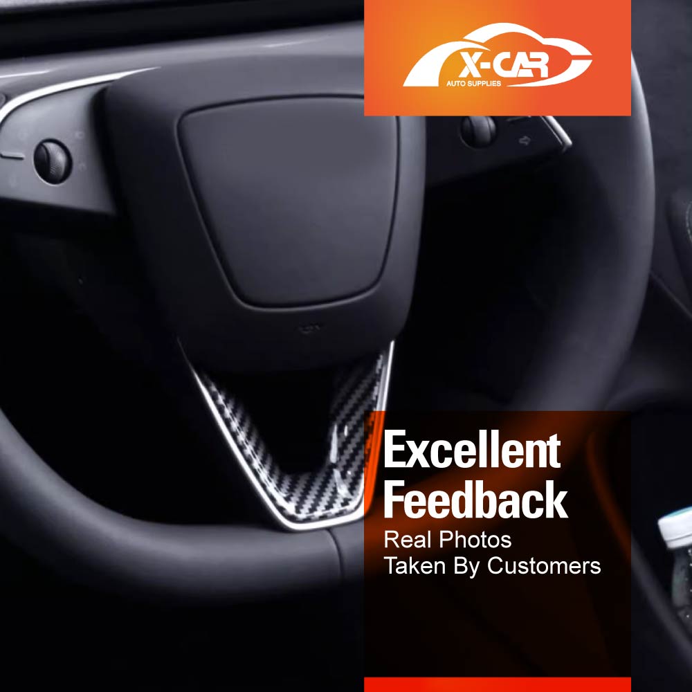 Car Steering Wheel Cover Trim forTesla Model 3 Highland 2023-2025 Car Interior Protection Accessories Carbon Fibre Style