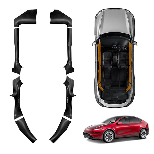 Door Sill Protector Sets for Tesla Model Y Juniper 2025-Onwards Car Threshold Scuff Trim Full Covers Guards Accessories Set of 8