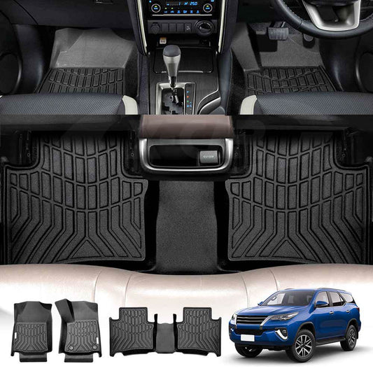3D Floor Mats for Toyota Fortuner 2015-2025 Heavy Duty All Weather Car Mats Carpet Liner Set