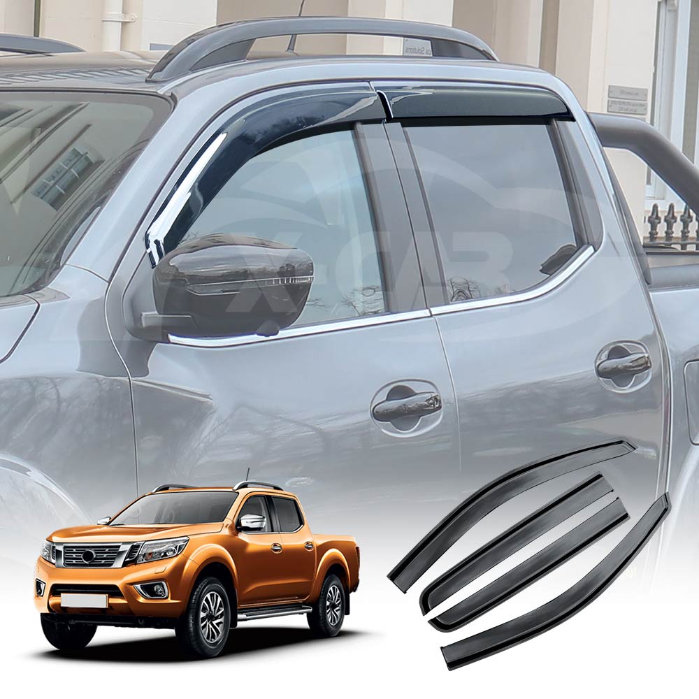 Weathershields for Nissan Navara D23 NP300 2015-2025 Car Weather Shields Wind Deflectors Window Sun Visor 4-Piece Set