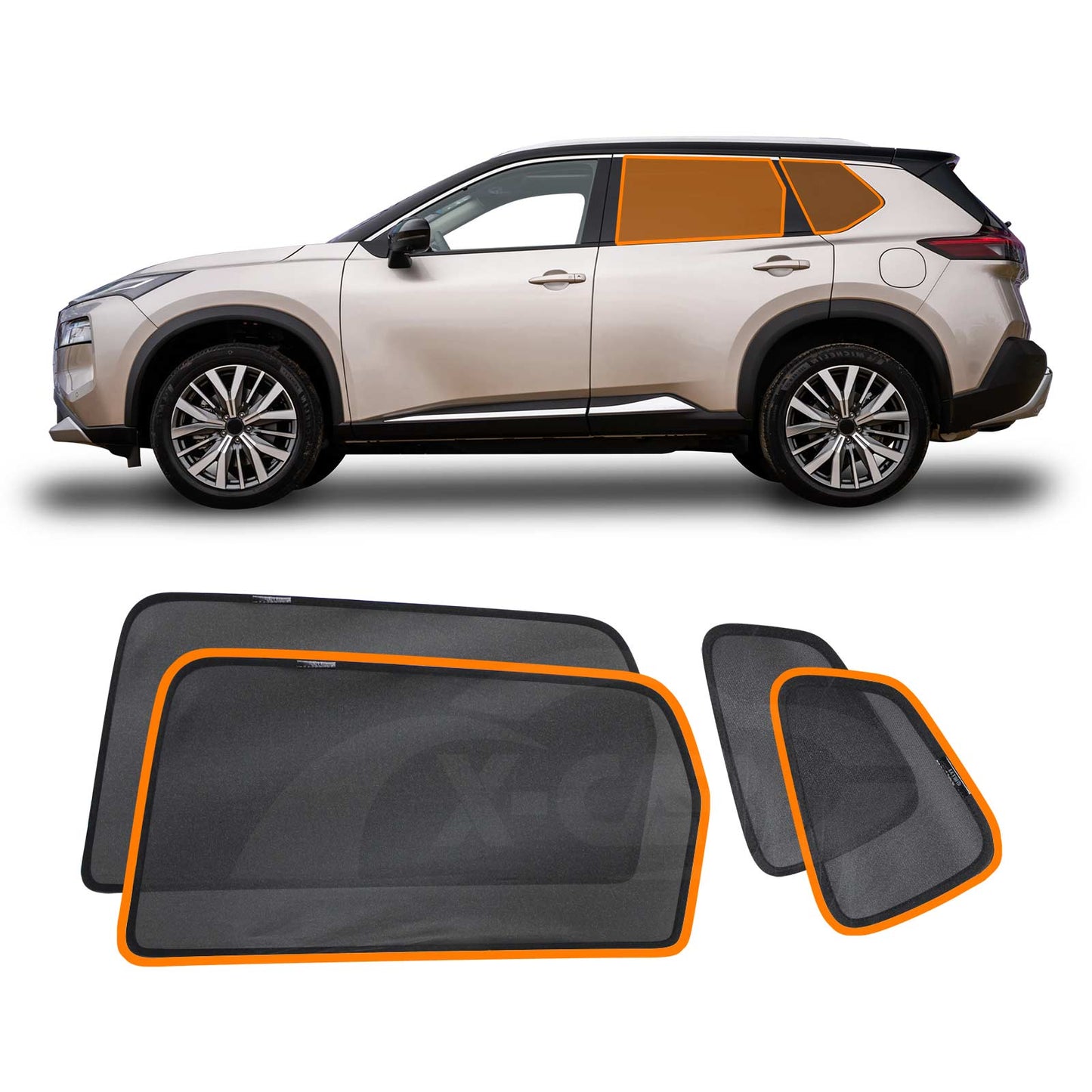 Rear Port Window Sun Shade for Nissan X-trail Xtrail T33 2022-Onwards Car Sun Blind Mesh