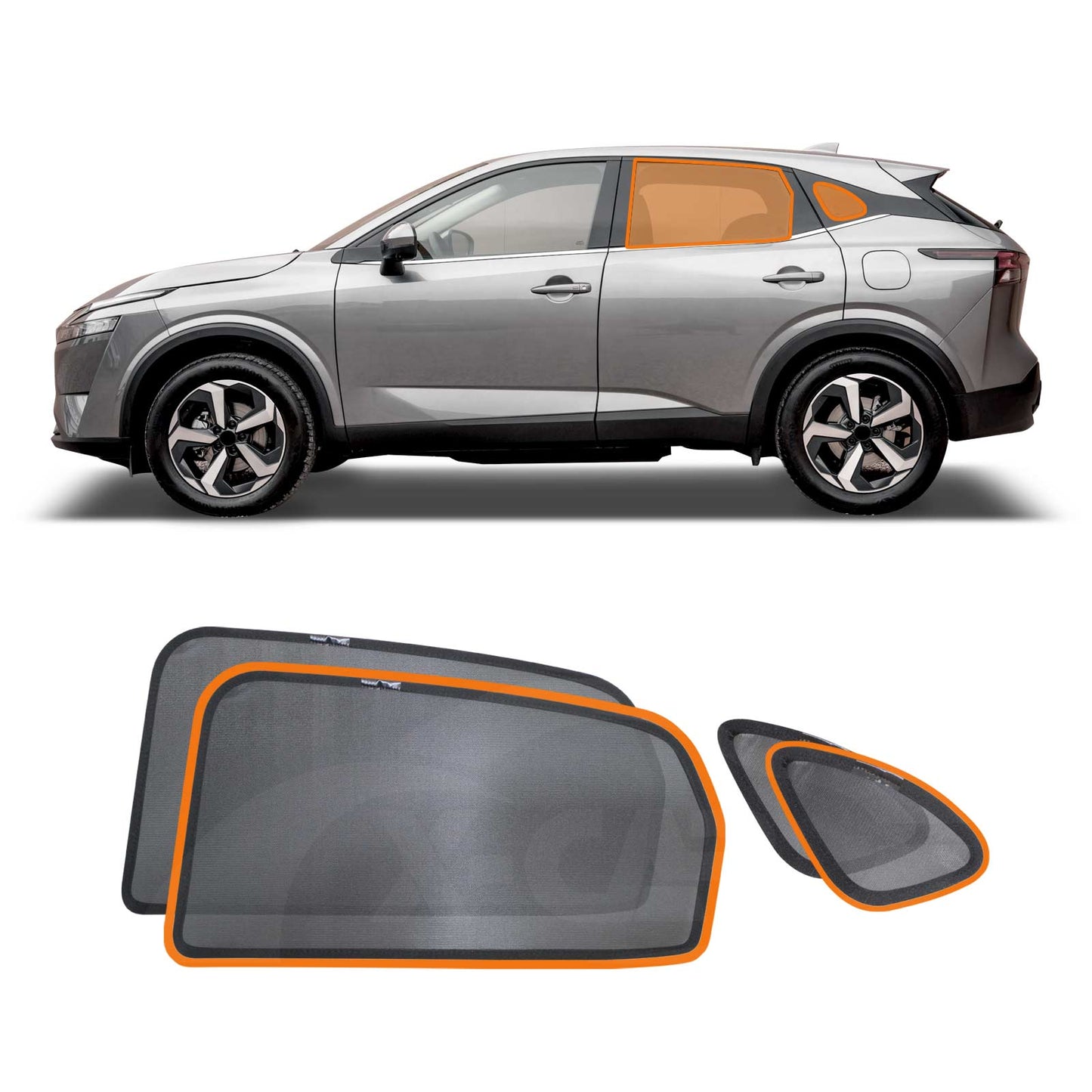 Port Rear Window Sun Shade for Nissan QASHQAI J12 Series 2022-2025 Car Sun Blind Mesh