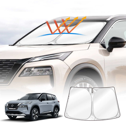 Windshield Sun Shade for Nissan X-trail Xtrail T33 2022-2024 Blocks UV Rays Foldable Custom Wind Screen Sun Visor Protector