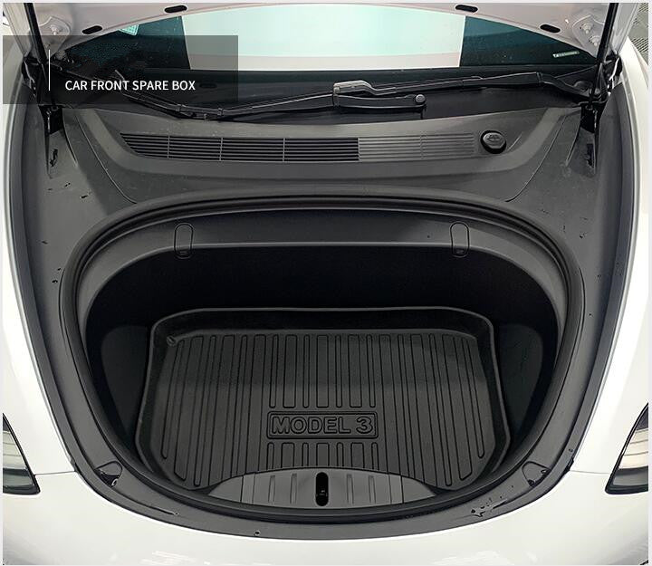Heavy Duty Waterproof Rear Front Cargo Rubber Mat Boot Liner Luggage Tray for Tesla Model 3 2019-2023