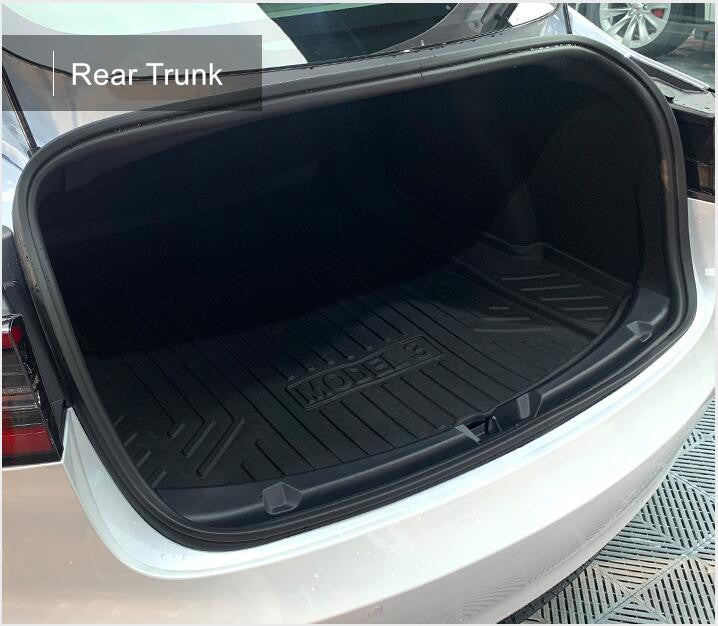Heavy Duty Waterproof Rear Front Cargo Rubber Mat Boot Liner Luggage Tray for Tesla Model 3 2019-2023