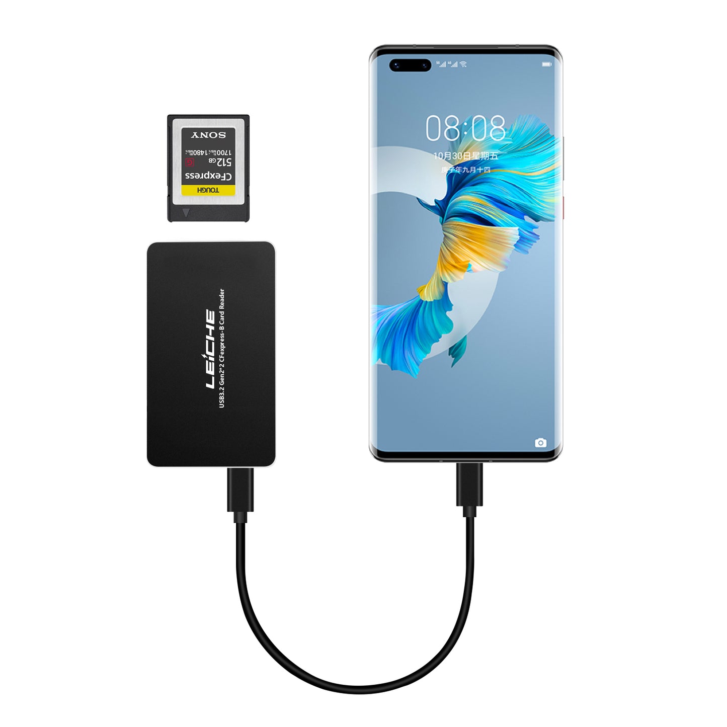 Elaso CFexpress Type B Memory Card Reader with OTG Compatible with iPhone Android Windows Mac