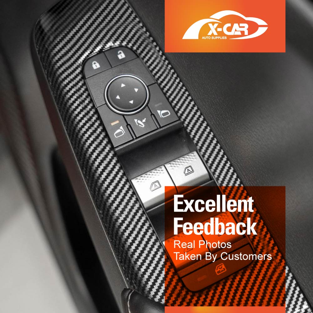 Power Window Control Switch Panel Trim Decor Cover Protector for Mitsubishi Outlander 2021-2025 Carbon Fibre Style