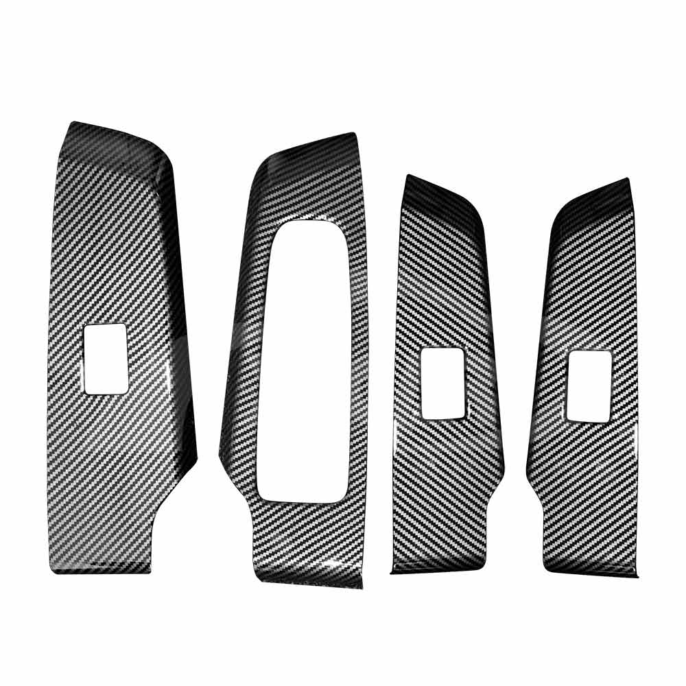 Power Window Control Switch Panel Trim Decor Cover Protector for Mitsubishi Outlander 2021-2025 Carbon Fibre Style