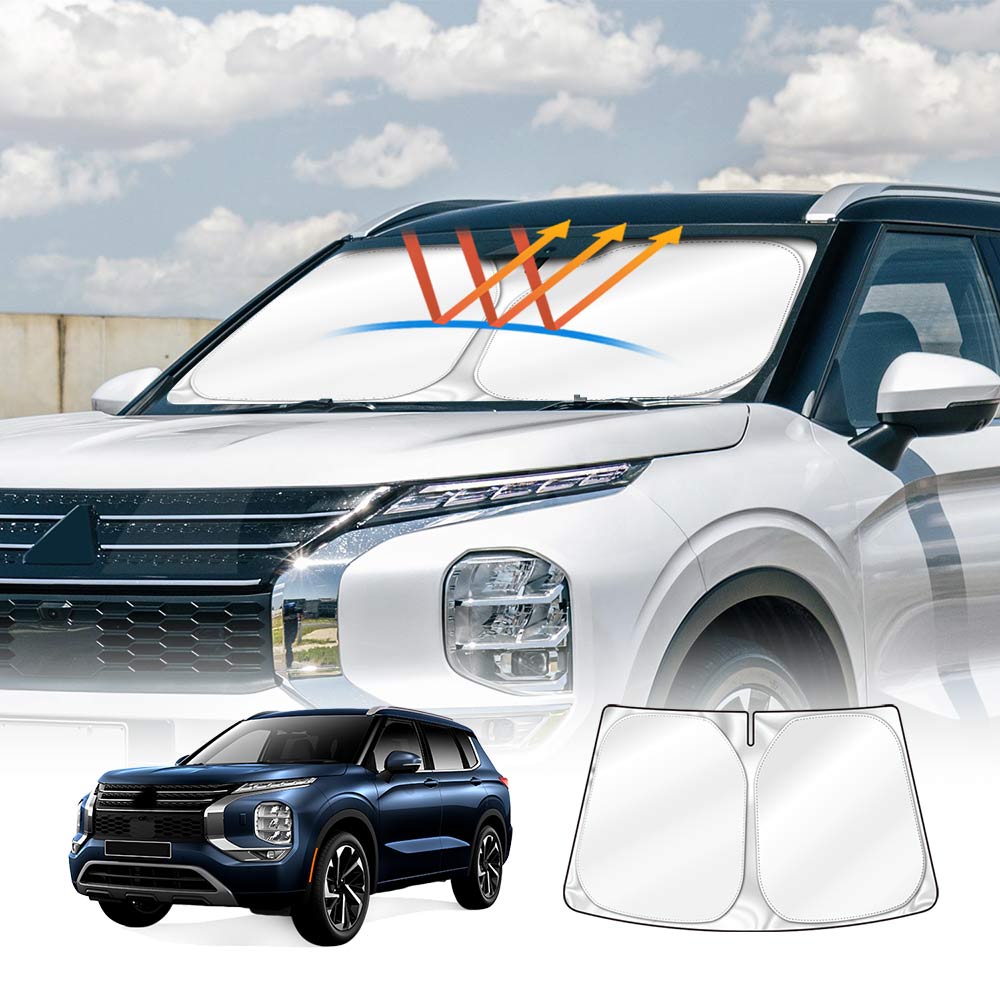 Windshield Sun Shade for Mitsubishi Outlander 2021-2025 Blocks UV Rays Foldable Custom Wind Screen Sun Visor Protector