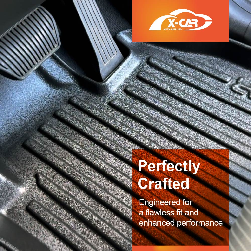 Floor Mats Boot Liner Set for Hyundai Tucson 2015-2021 All Weather Heavy Duty Cargo Kick Mats Back Seat Protector Cover