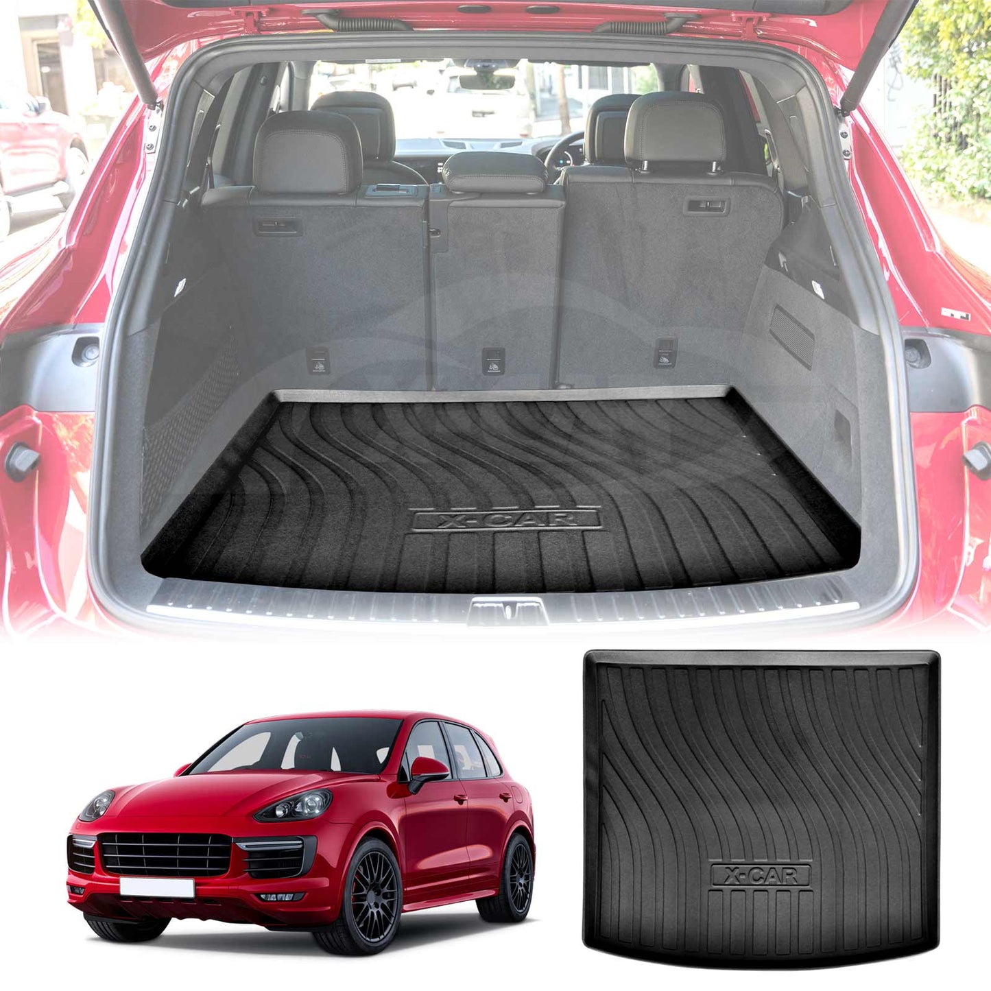 3D All Weather Boot Liner for Porsche Cayenne 2018-2025 SUV Heavy Duty Cargo Trunk Mat Luggage Tray