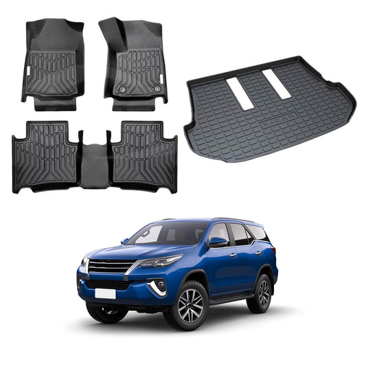 3D All-Weather Floor Mats Boot Liner for Toyota Fortuner 2015-2025 Heavy Duty Customized Car Floor Liners Full Set Carpet