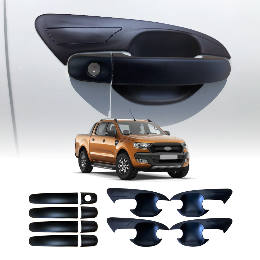 Door Handles Bowl Inserts Cover for Ford Ranger 2011 2012 2013 2014 2015 2016 2017 2018 2019 2020 2021 2022 Matt Black protector