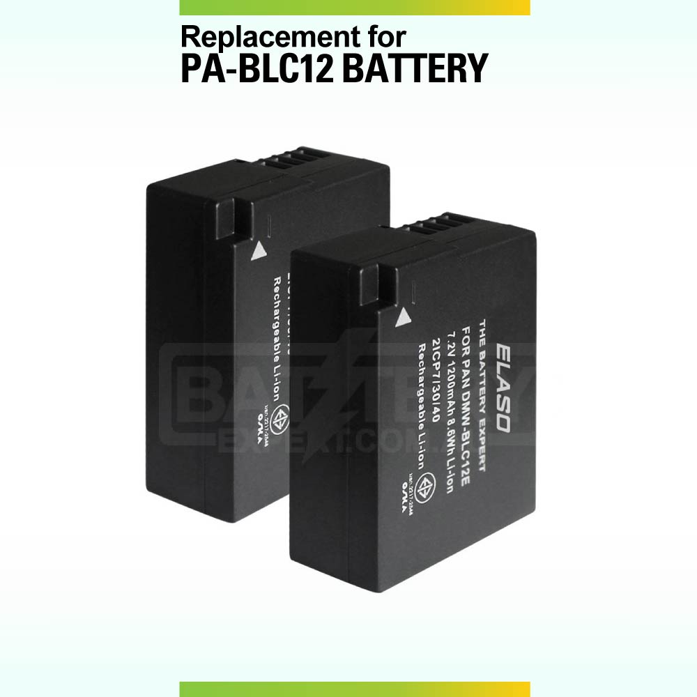 2 Replacement Battery and External USB Dual Charger for Panasonic DMW-BLC12 DMW-BLC12E DMW-BLC12PP DMC-G85K Lumix DC-FZ1000 II DC-G90 Camera