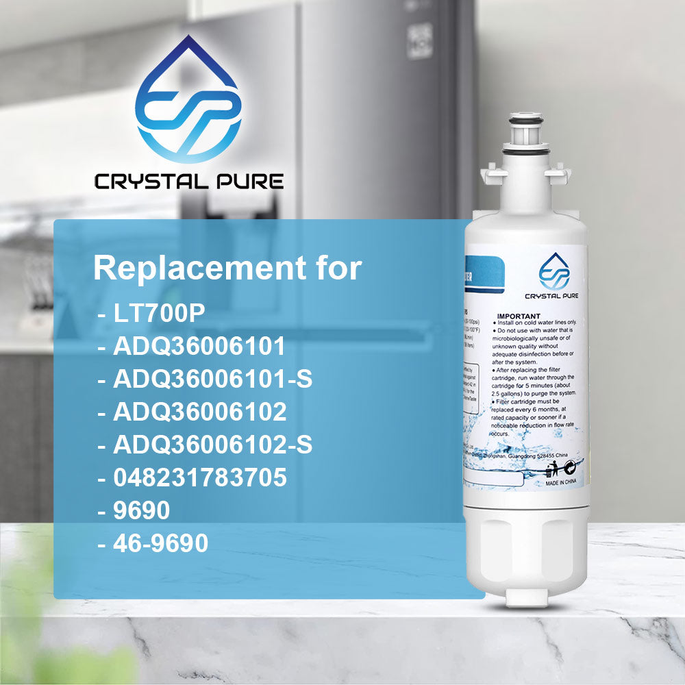 3x Replacement Refrigerator Water Filter LT700P and Air Filter LT120F for LG Fridge ADQ36006101, ADQ36006101-S, ADQ36006102