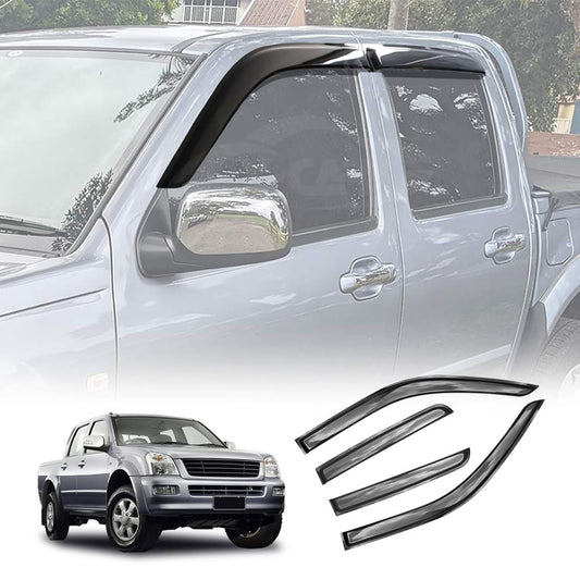 Weathershields for Holden Rodeo 2003-2008 RA Series Dual Cab Car Weather Shields Wind Deflectors Window Sun Visor 4-Piece Set