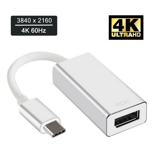 USB 3.1 Type C to Display Port DP 4K Video Adapter Cable for iMacs/ Mac Mini/ MacBook Pro Air/Surface Book 2/Dell XPS 13 15/Samsung S8 S9 note 8 9