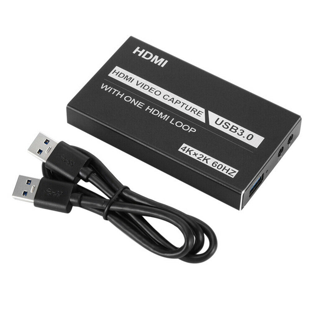USB 3.0 HDMI Video Capture Card with Mic 4K 1080P 60fps Game Video Record Live Streaming Recorder