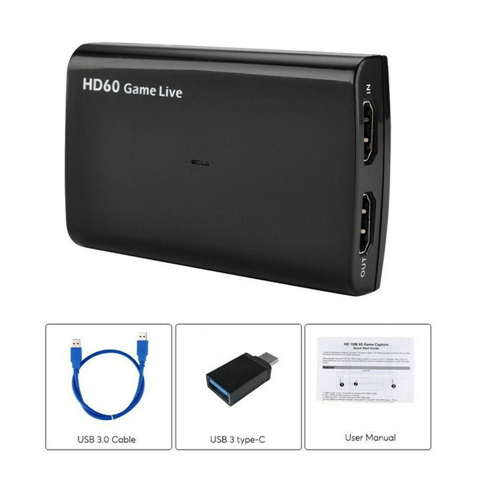 USB to HDMI Video Capture Card 4K 30P 1080P 60fps Game Video Record Live Streaming Recorder