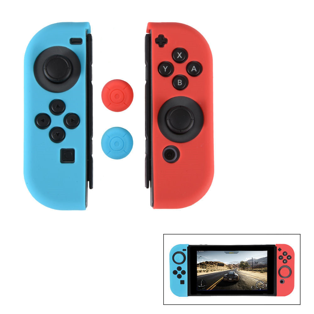 Nintendo Switch Grip Joy-Con Controller Anti-slip Silicone Cover Skins & Thumb Stick Joypad Cap