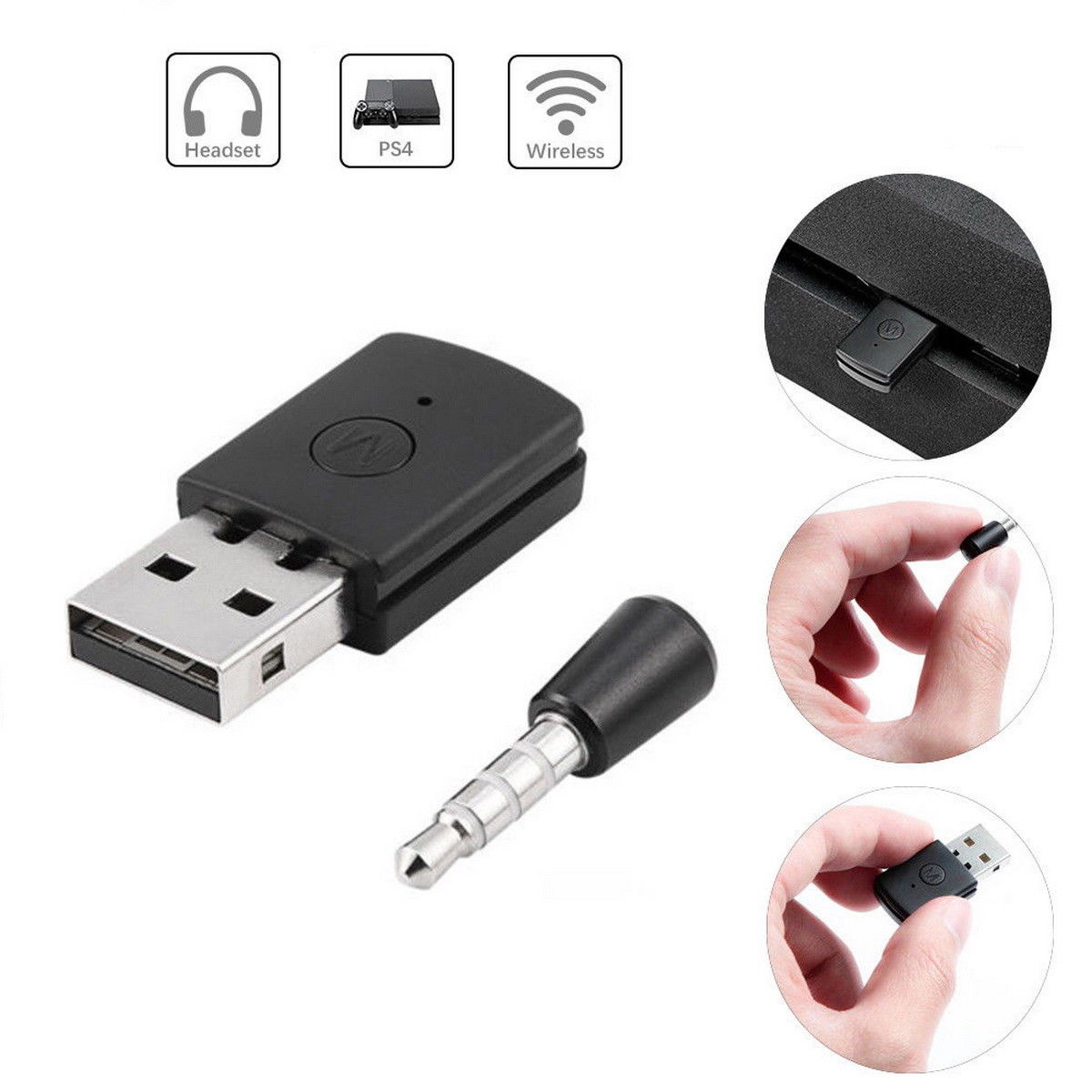 Wireless Bluetooth USB Adapter Dongle 4.0 Receiver for Playstation 4 PS4 Headphone Microphone