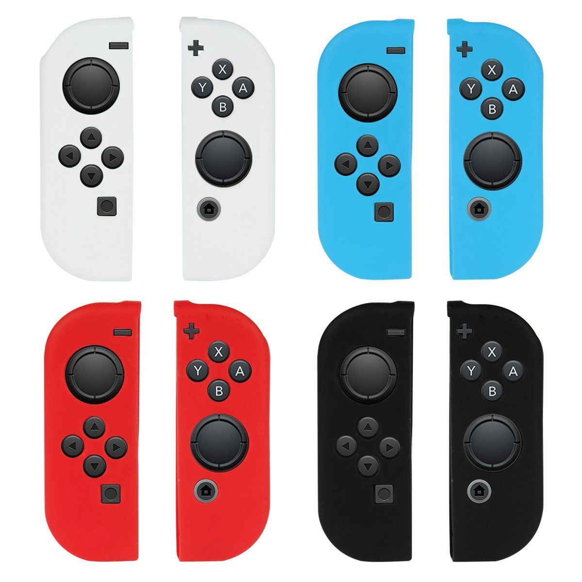 Nintendo Switch Joy-Con Controller Silicone Cover Skins with Thumb Stick Joypad Cap Red