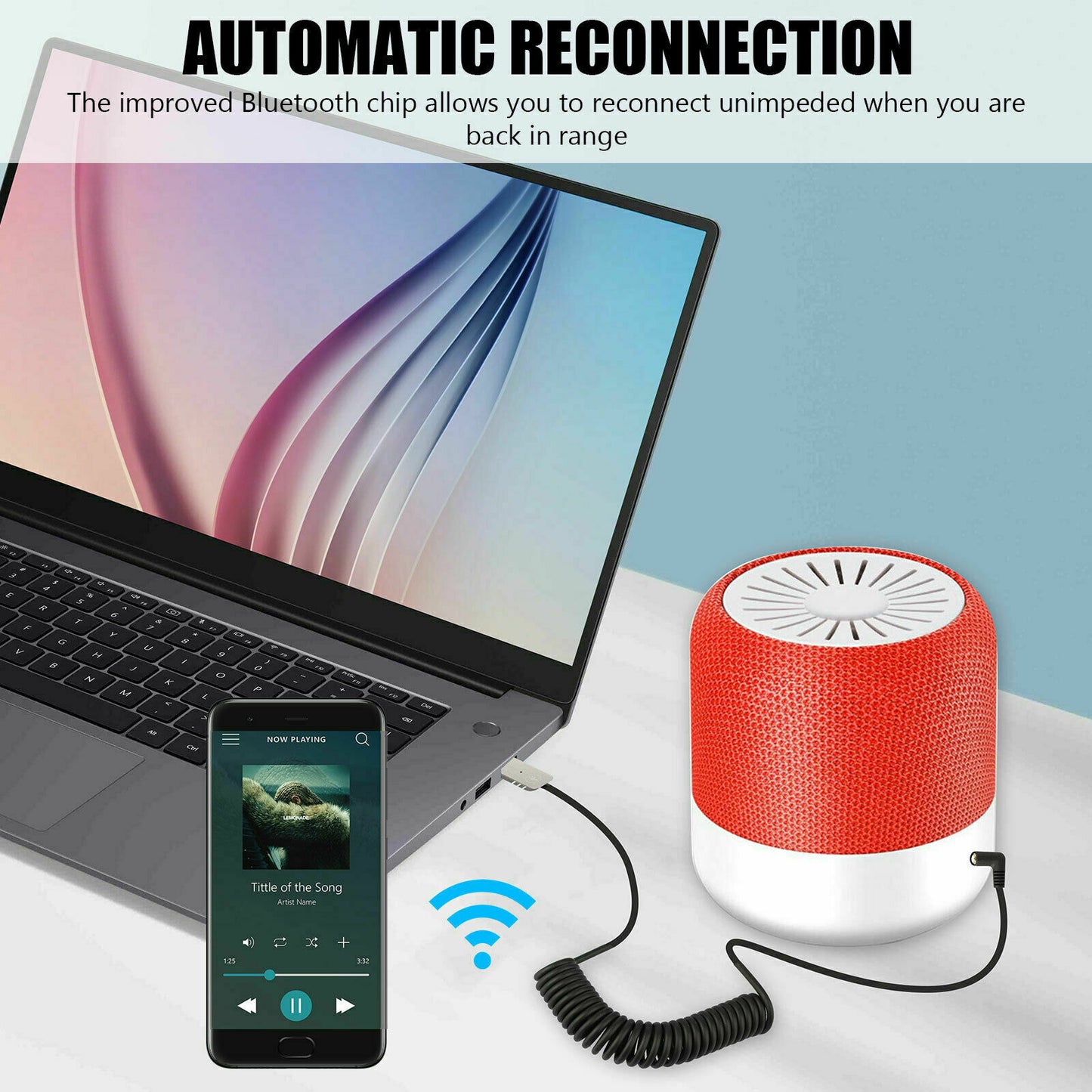 Wireless USB Bluetooth 5.0 Receiver Adapter Cable 3.5mm AUX Audio Car Home PC Built-in microphone