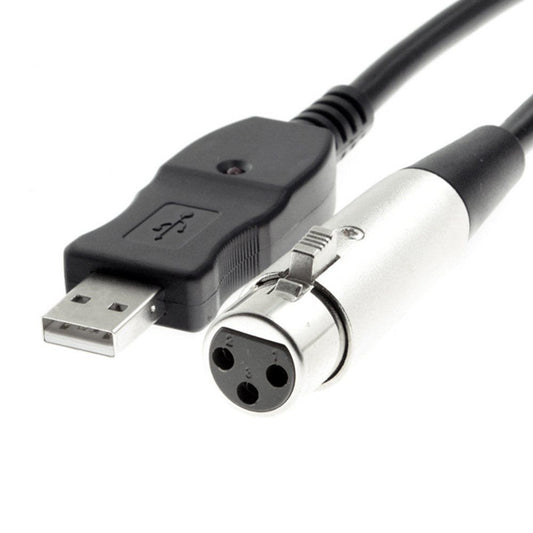 3 Meters USB Male to XLR Female Microphone USB MIC Link Cable Cord Adapter Converter