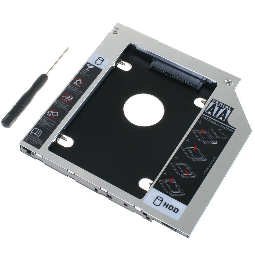 9.5mm Universal SATA 2nd HDD SSD Hard Drive Caddy CD/DVD-ROM Optical Bay
