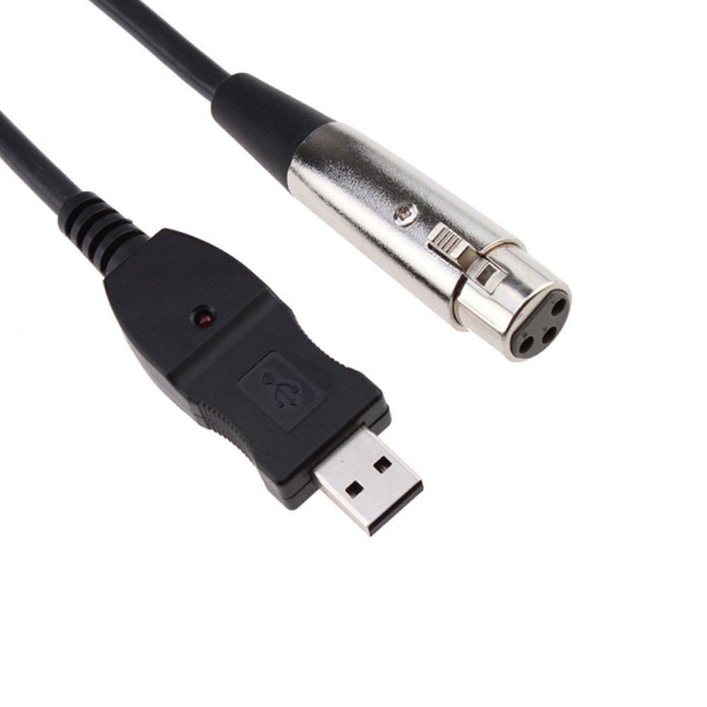 3 Meters USB Male to XLR Female Microphone USB MIC Link Cable Cord Adapter Converter