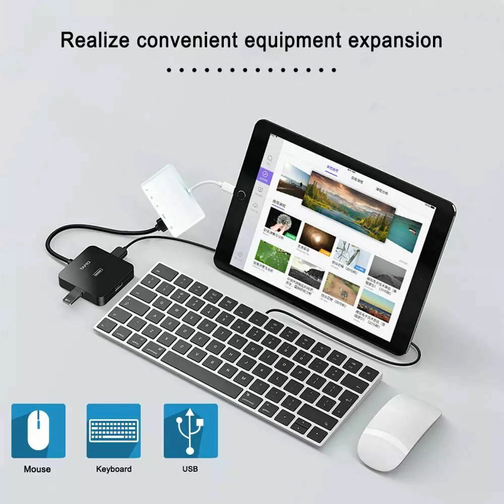 Lightning to HDMI Camera Adapter 5 in 1 USB OTG Memory Reader, SD &TF Card and Charging Port For iPhone/iPad/iPod