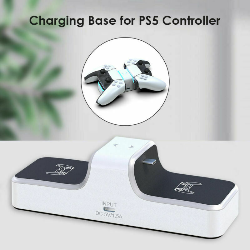 Dual Controllers Charger Fast Charging Dock Station Stand with LED For Sony PS5 Playstation 5 DualSense Controller