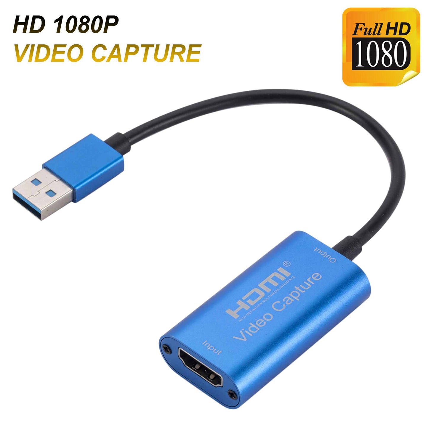 HDMI to USB3.0 Video Capture Card 4K/1080P 60fps Portable Video Converter for Game Streaming Live Broadcasts Video Recording