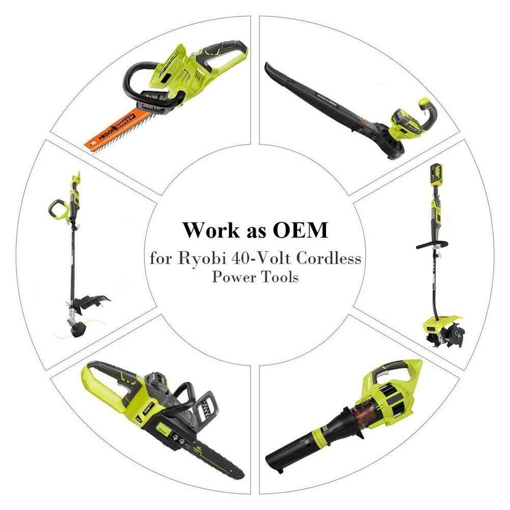 Replacement 2 Battery and Charger for Ryobi Cordless Power Tools OP4050A RBC3600E RBC36X26B RBL364 BPL3650D RBV36B RHT36C60R15 RY40410 BPL3626