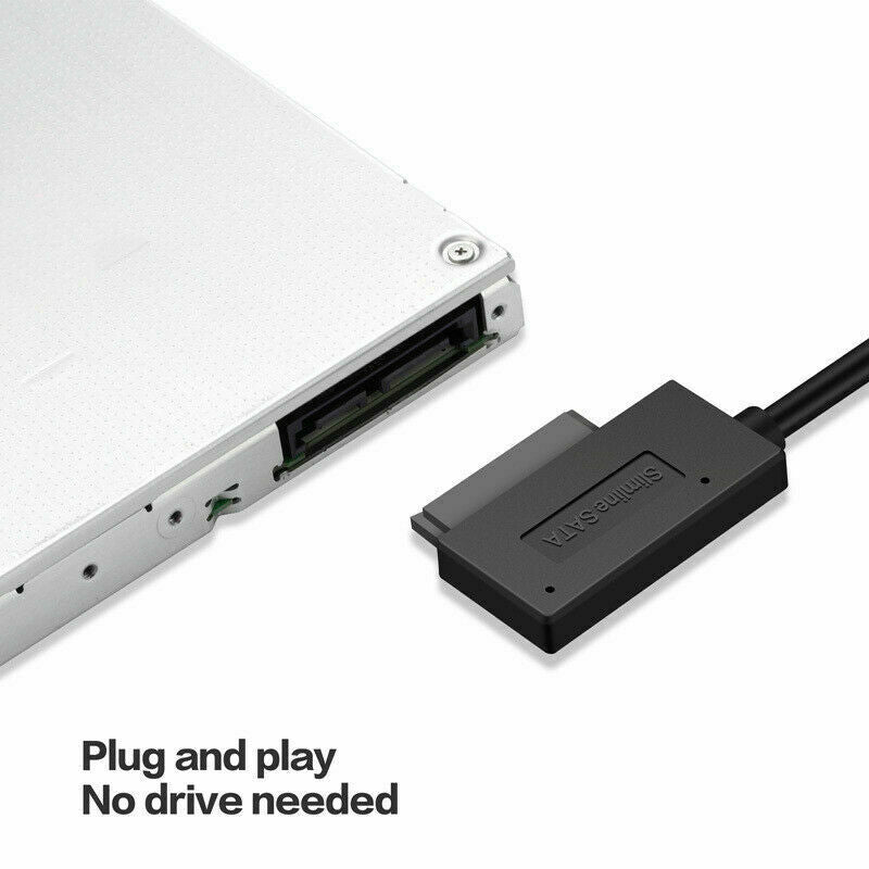 7+6 13Pin Slim SATA to USB CD DVD Rom Optical Hard Drive Cable Adapter Converter