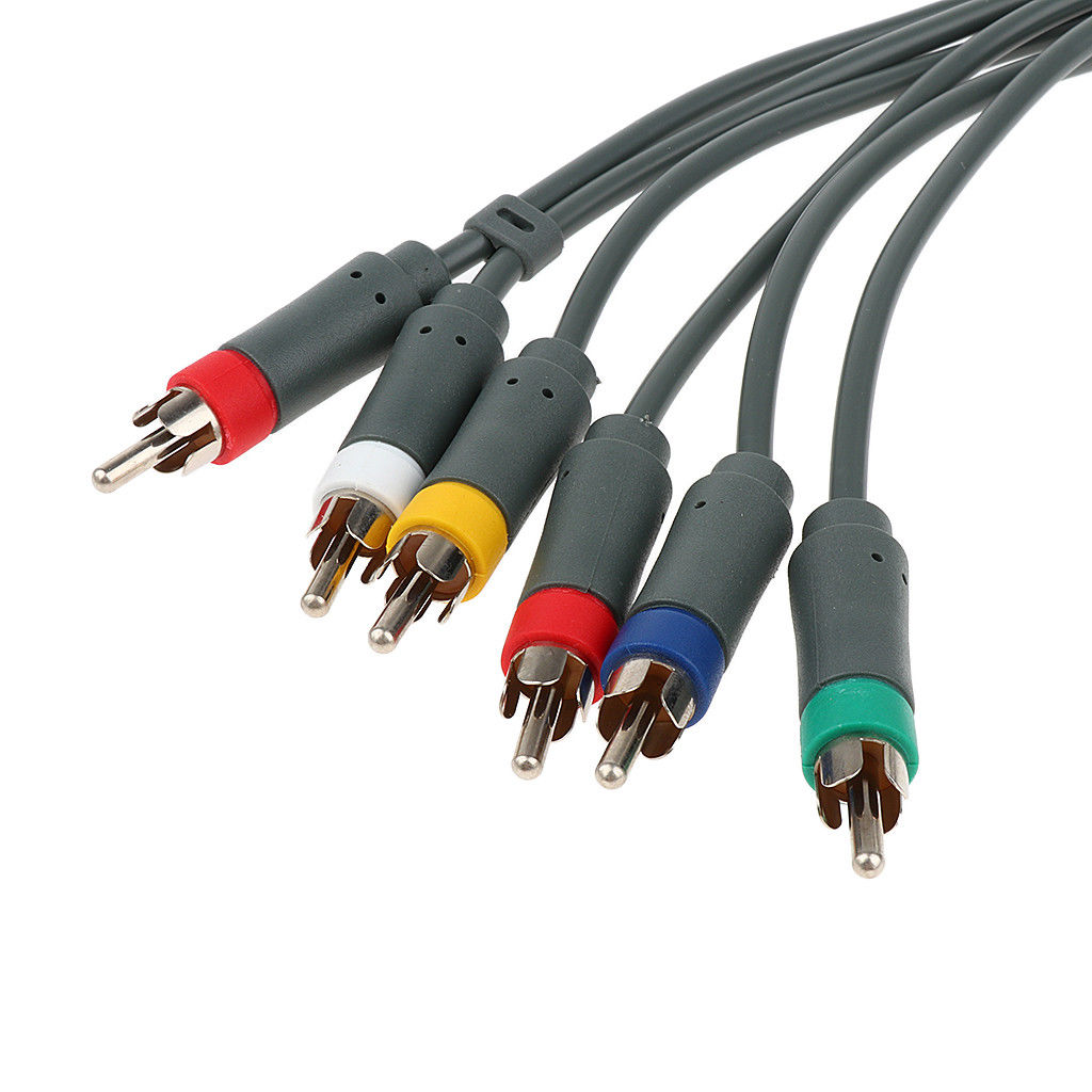 Microsoft Xbox 360 Composite Component HD TV HDTV RCA AV Audio Video Cord Cable