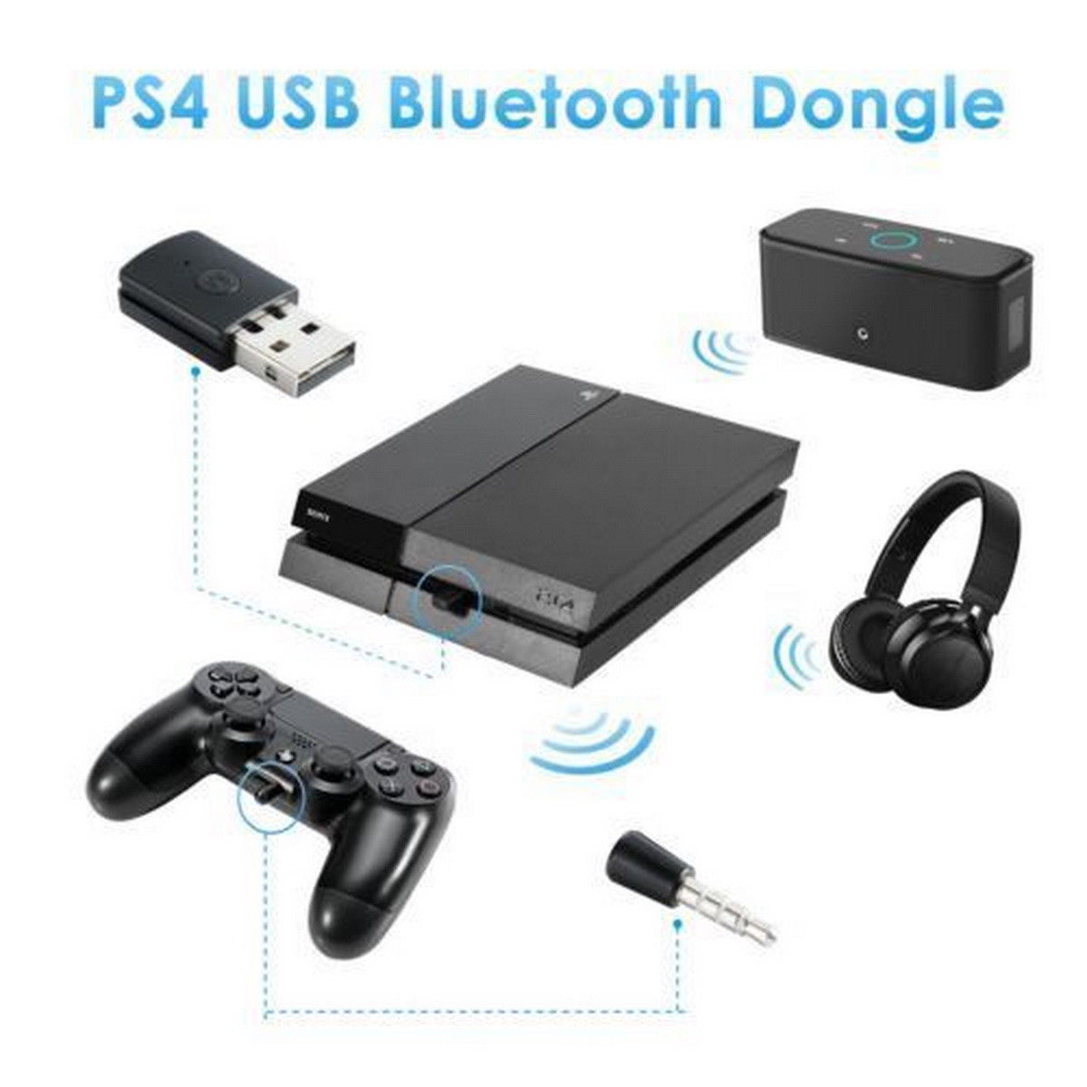 Wireless Bluetooth USB Adapter Dongle 4.0 Receiver for Playstation 4 PS4 Headphone Microphone