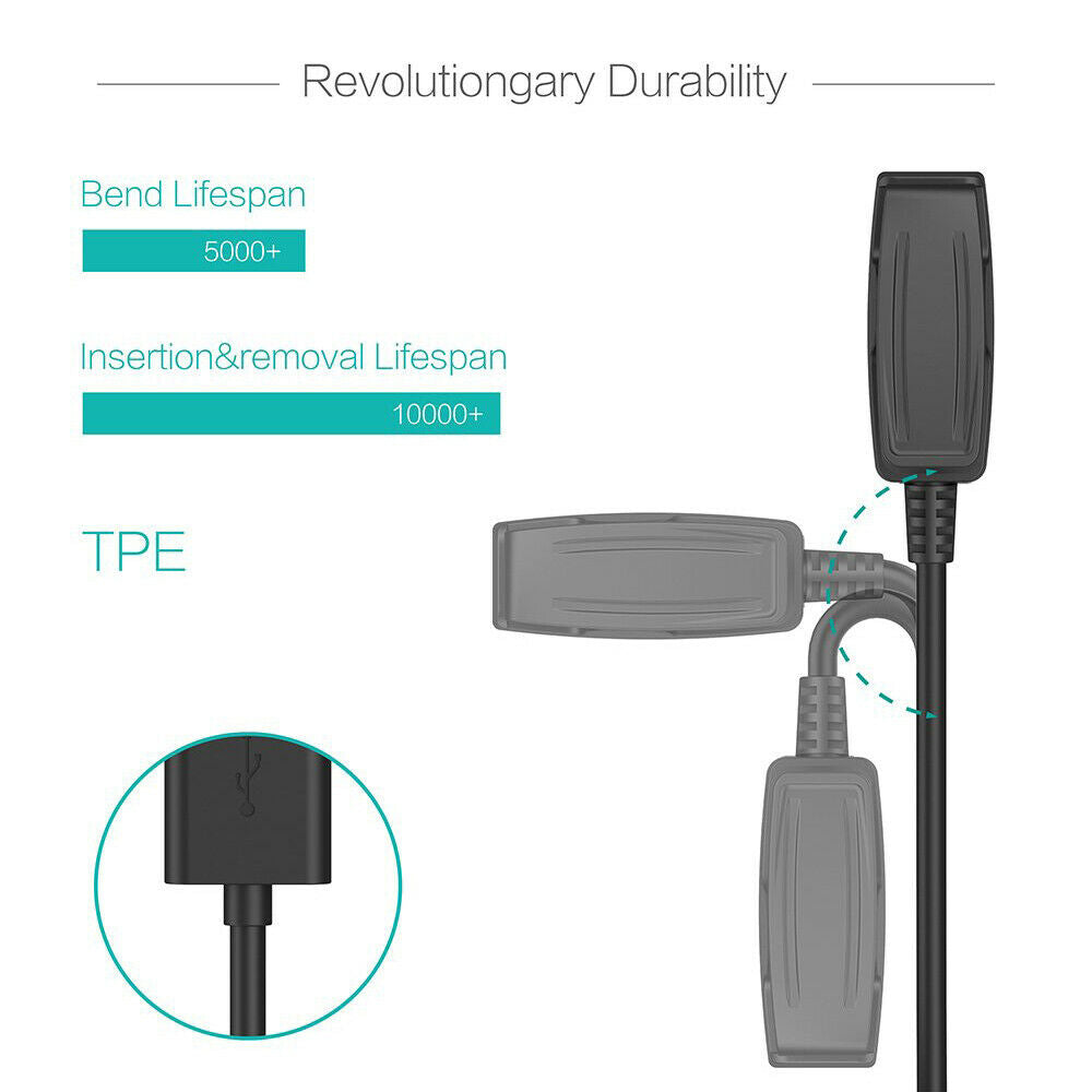 USB Charger Charging Clip Cable for Garmin Vivomove HR/Approach S6 S20 G10/Forerunner 735XT 235 35 230 630 645 Smart Watch